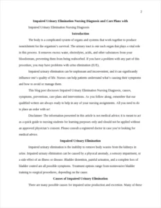 Impaired Urinary Elimination Nursing Diagnosis β page 2