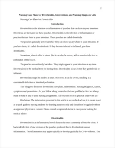 Nursing Care Plans for Diverticulitis β page 2