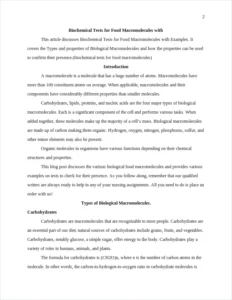 biochemical tests for food macromolecules – page 2