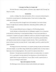 Nursing Care plans for Anxiety β page 2