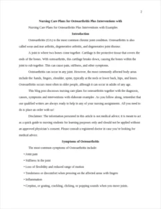 nursing care plans for osteoarthritis β page 2