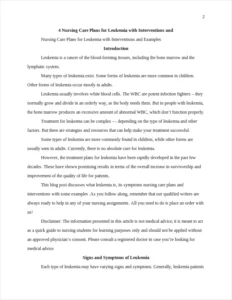 nursing care plans for leukemia β page 2