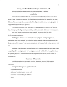 nursing care plans for pancreatitis β page 2