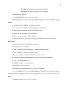 Treating the human resource as an investment β page 2