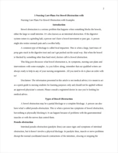 nursing care plans for bowel obstruction β page 2
