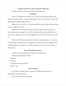 nursing care plans for nausea β page 2