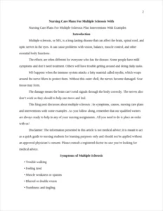 nursing care plans for multiple sclerosis β page 2