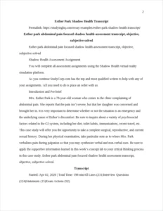 esther park shadow health transcript – page 2