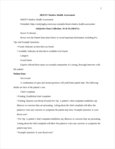 HEENT Shadow Health Assessment – page 2
