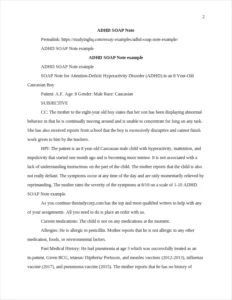ADHD SOAP Note example β page 2
