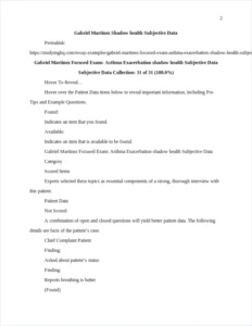 Gabriel Martinez shadow health Subjective Data – page 2