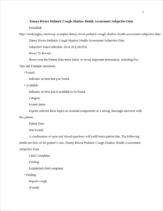 Danny Rivera Pediatric Cough Shadow Health Assessment – page 2