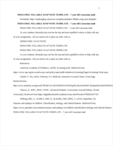 PEDIATRIC FILLABLE SOAP NOTE TEMPLATE β page 2