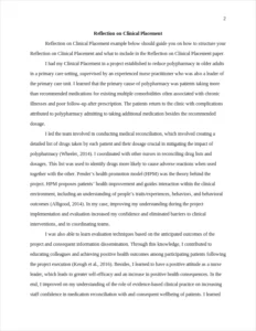 Reflection on Clinical Placement β page 2