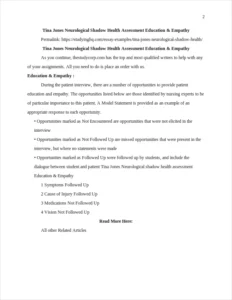 Tina Jones Neurological Shadow Health – page 2