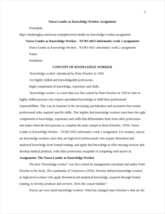 Nurse Leader as Knowledge Worker – page 2