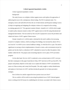 critical appraisal for quantitative research – page 2