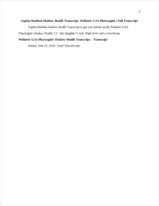 Sophia Haddad Shadow Health Transcript – page 2