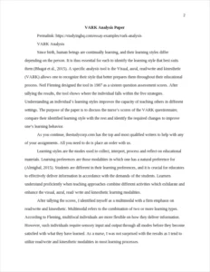 VARK Analysis – page 2