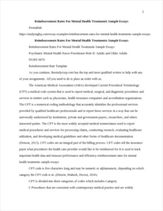 reimbursement rates for mental health treatments sample essays β page 2