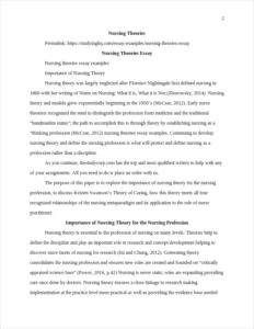 Nursing Theories Essay – page 2
