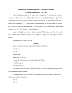 Schizophrenia Discharge Care Plan β page 2