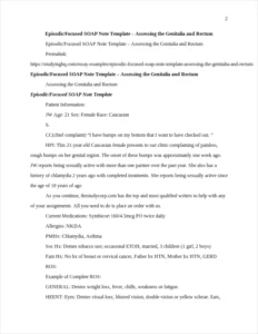 Episodic/Focused SOAP Note Template β Assessing the Genitalia and Rectum β page 2
