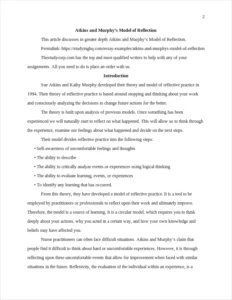 Atkins and Murphy's Model of Reflection β page 2