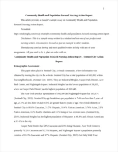 Community Health and Population Focused Nursing Action Report – page 2