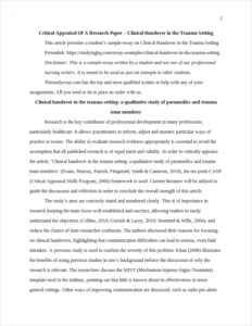 Clinical handover in the trauma setting – page 2