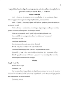 Supply Chain Plan – page 2