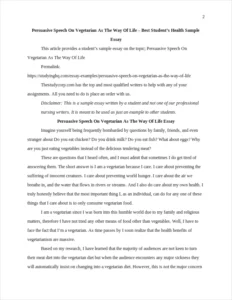 Persuasive Speech On Vegetarian As The Way Of Life – page 2