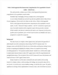 Write a critical appraisal – page 2