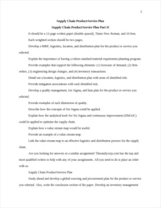 Supply Chain Product/Service Plan – page 2