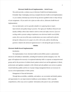 Electronic Health Record Implementation – page 2