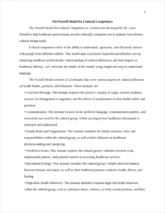 Purnell Model for Cultural Competence β page 2