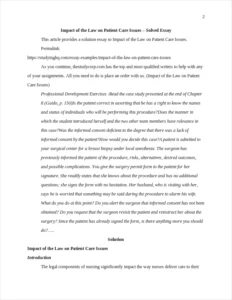 Impact of the Law on Patient Care Issues β page 2