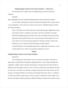 Pathophysiology in Disaster and Trauma Situations β page 2