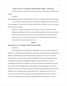 Impact of the Law on Nursing in Selected Practice Settings β page 2
