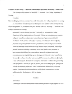 Case Study 1 - Mountain View College Department of Nursing β page 2