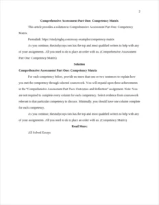 Competency Matrix – page 2