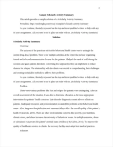 Scholarly Activity Summary β page 2