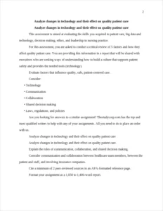 Analyze changes in technology and their effect on quality patient care – page 2