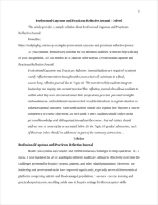 Professional Capstone and Practicum Reflective Journal β page 2