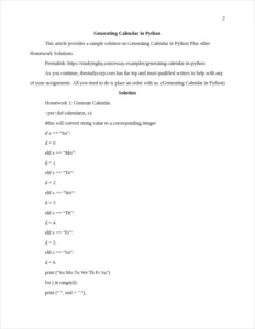 Generating Calendar in Python – page 2