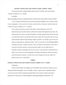 Posterior Cerebral Artery and Cerebral Vascular Accidents – page 2