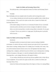 Smoke Free Policies and Increasing Tobacco Price – page 2