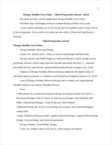 Therapy Modality Focus Points – page 2