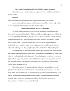 Unit 3 Initial Discussion Post I ICD-10 CODES β page 2