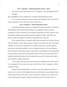 Unit 2 Assignment - Clinical Preparation Journal β page 2